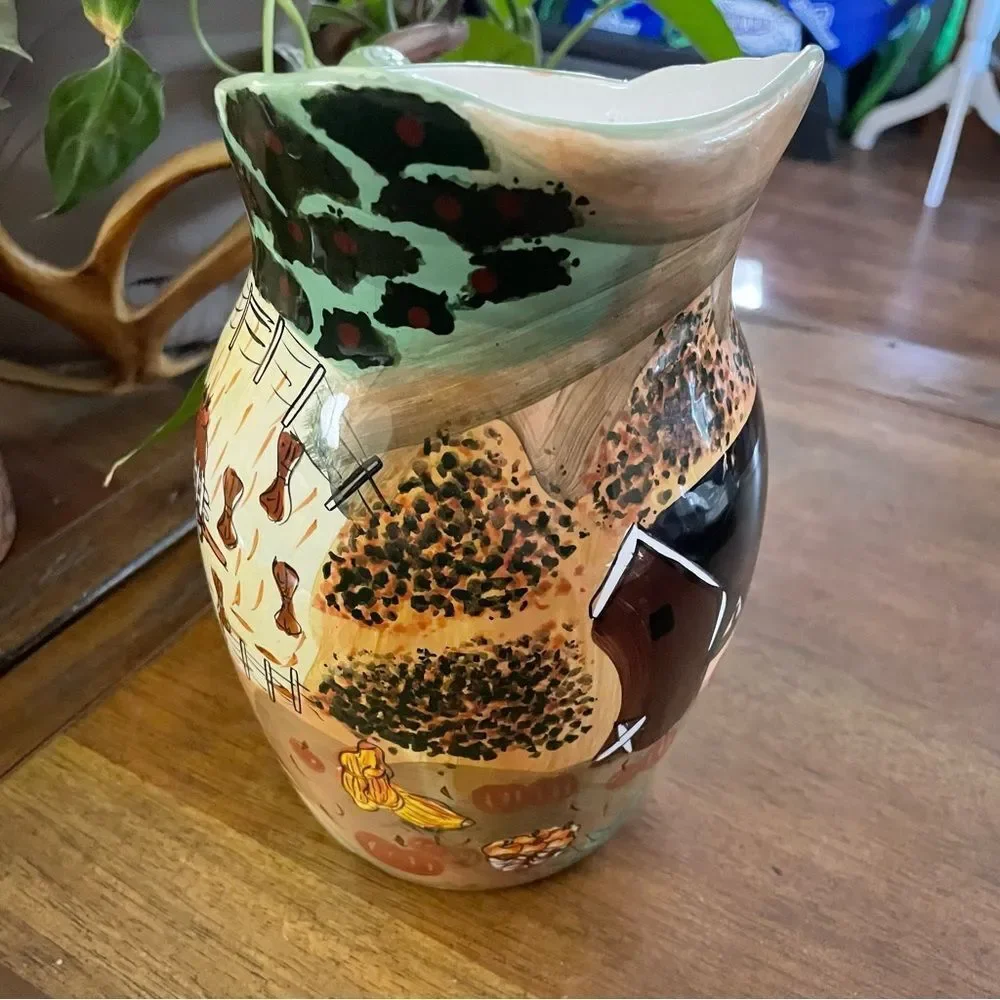 Vintage WCL Autumn Harvest Farm Pitcher - Picture 11 of 15